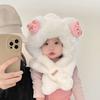 Oso de dibujos animados 2024 gorro de bebé invierno gorro de bebé gorro de lana de felpa gorro de felpa de doble oso gorro cálido