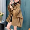 Camisa Gruesa de Pana para Mujer Otoño e Invierno Estación Europea Transfronteriza Holgada de Manga Larga Estilo Hong Kong Top Chaqueta de Longitud Media