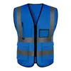 Chaleco reflectante personalizado, ropa reflectante, ropa de trabajo, ropa de seguridad para obras de construcción, chaleco reflectante de tráfico con múltiples bolsillos