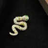 Broche Serpiente de Diamantes Completos para Mujer Hebilla Estrecha de Lujo Ligero para Ropa Accesorios Hebilla Anti-deslizamiento Pin Joyería Broche
