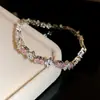 Pulseira Flor Oval de Zircônia, Estilo Coreano de Alta Qualidade, Estilo Ins, Pulseira Simples, Luxo Leve, Joia de Mão Moderna e Versátil para Mulheres