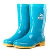 Procesamiento de impresión OEM personalizada más LOGO botas de lluvia de media caña para mujer 612 botas de lluvia de protección laboral de media caña zapatos para agua a prueba de tres zapatos de goma