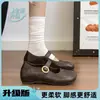 Sapatilhas Mary Jane estilo retrô com design de biqueira falsa, nova coleção outono 2026 feminina, com salto oculto, sapatilhas, sapatos pequenos de couro estilo noite