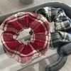 Nuevas Scrunchies Rojas a Cuadros Elegantes de Alta Elasticidad para Moños Accesorios para el Cabello de Año Nuevo Adorno de Cabeza a Cuadros