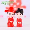 Figuritas de pareja, figuritas de pareja china tradicional, decoraciones de boda, adornos de paisaje en miniatura, accesorios para llaveros