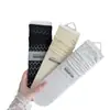 Calcetines de algodón para mujer de malla hueca con forma de diamante ultrafinos, transpirables, hasta la pantorrilla, para primavera y verano, con bonito ribete de burbujas y encaje
