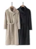 Abrigo de Lana Cachemira Doble Cara para Mujer 2025 Otoño e Invierno Nueva Moda Versátil de Alta Gama Chaqueta de Abrigo de Lana