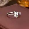 Anillo de Plata de Ley 925 100 Apellidos Familiares Apellido Familiar Anillo para Mujer Nuevo Amor Diseño de Nicho Sentido Anillo de Dedo Abierto Todo-partido Regalo