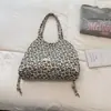 Bolsa de ombro casual da moda estilo coreano, bolsa de tecido estilosa de grande capacidade para o dia a dia e viagens, bolsa tote casual vintage de bolinhas