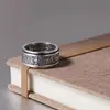 Anel de Mantra de Seis Caracteres para Homens, Dominador e Personalizado, Anel Único Rotativo Retrô, Anel de Dedo da Moda, Venda Direta da Fábrica