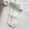 Calcetines de lana cálidos sin costuras para mujer, de media pantorrilla, para otoño e invierno, empaquetados individualmente, calcetines holgados de color liso para mujer