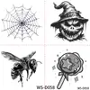 Novos Adesivos de Tatuagem Rasgáveis de Desenho Animado para Halloween Convenientes e Fáceis Adesivos de Decoração para Festa de Halloween Festival