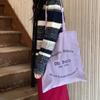 Ofr Paris Paris livraria periférico versátil francês simples letra bolsa de ombro fina bolsa de tecido cinza bolsa feminina