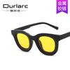 Gafas de Sol Cóncavas Hip Hop Rap 2021 Nuevas Europeas y Americanas Celebridad de Internet Gafas de Sol para Mujer Modernas a Prueba de Rayos UV Cara Redonda INS
