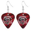 Historia Extraña Pendientes Pecto Guitarra Forma de Corazón Celuloide Acrílico Plano Eddie Mismo Comercio Exterior Amazon