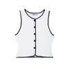 Comercio Exterior de Amazon Transfronterizo Ropa de Mujer Otoño 2025 Nuevo Estilo Dulce Bloques de Color Decorativo Chaleco de Punto Estilo Chanel