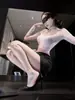 Noche de Prueba Exitosa Delicada Secretaria Encaje Transparente Tentación Glúteos Expuestos Sin Quitar Lencería Erótica Sexy Puro Deseo Conjunto Uniforme