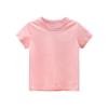 27Kids Roupas Infantis Verão 2025 Modelo Camiseta Infantil de Manga Curta Camisa Publicitária Estilo Coreano Cor Sólida Sem Estampa Roupas Infantis