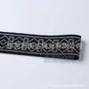 En stock cinta elástica de 5 cm para pantalones y faldas con elástico lateral, cinta elástica jacquard de hilo de oro y plata laberíntica para puños y bajos de pantalón
