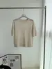BORBOTIE Ropa de punto para mujer 2026 Primavera y Otoño Nuevo BC Hueco Mezcla de Seda y Lana Manga Corta Camiseta