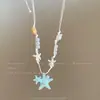 Vacaciones en la Playa~ Collar de Cuentas Dopamina para Mujer, Diseño Único, Cadena Dulce para Clavícula, Accesorio para Salidas de Verano