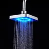 Chuveiro LED de 6 polegadas Auto-Gerador Colorido que Muda de Cor Chuveiro Quadrado