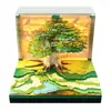 Escultura de Papel Árvore Casa Florida Mais Vendida Bloco de Notas 3D Modelo Lembrança Corporativa de Alto Valor Decoração