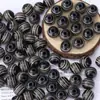 Contas Redondas de Madeira Natural Esculpida e Pintada Contas Soltas Pulseira Colar Tecidos à Mão Acessórios de Contas de Madeira Artístico Retrô Matérias-Primas