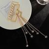 Nuevo Estilo Pinza para el Cabello de Perlas y Pedrería, Pinza de Tiburón Cuadrada Semi-Curva con Forma de Corazón para Mujer, Adorno Brillante para el Cabello con Pedrería
