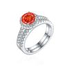Comércio exterior Anel de prata de lei S925 1,2 ct corte Flor de Gelo Chama Conjunto de tesouro cor de gema europeu e americano Anel 7*7 diamante de alto carbono anel feminino