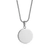 Directamente del Fabricante, En Stock Venta al por Mayor Simple y Elegante Colgante Redondo de Placa de Identificación para Perro Collar de Acero Inoxidable, Collar de Accesorio de Alta Gama