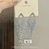 Pendientes Europeos y Americanos de Estilo Vintage Nuevo, Tachuelas de Rombo con Borla en Cascada de Plata, Plata 925, Lujo Ligero, Efecto Adelgazante