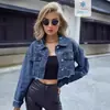 Preventa-15658 # Ropa de Mujer Transfronteriza de Amazon Estilo Ins Europeo y Americano Casual Versátil Moda Corta Chaqueta de Mezclilla