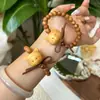 Pulsera Original de Frijol de Café Tallado Estilo Dibujo Animado en Madera de Nanmu, Joyería Linda para Mujer al por Mayor, Pulsera para Dama