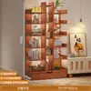 Estante pequena simples, estante de armazenamento de chão, prateleira de armazenamento de parede, estante de exibição para sala de estar/escritório, armário de armazenamento estreito ao lado da mesa