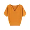Blusas Femininas Novo Estilo Viagem Malha Fina Gola V Manga Curta Roupas de Verão 2026 Transmissão ao Vivo Dropshipping Distribuição