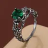 Anillo de Calavera de Cuatro Garras con Circonita de Nuevo Estilo para Mujer en Aliexpress Transfronterizo, Anillo Personalizado de Alto Nivel Moderno Retro para Dedo Índice