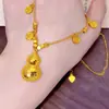 Collar de Calabaza Brillante de Paz y Alegría Chapado en Oro de Latón para Mujer, Moda de Nuevo Estilo Chino Lujo Ligero Cadena para Clavícula de Fortuna y Prosperidad