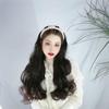 Peruca Cabelo Longo Cacheado Feminino Cobertura Meia Cabeça em U Cabelo Humano Artificial Feminino Cabelo Longo Ondulado Peruca Rápida de Mão com Faixa de Cabelo de Brinde Peruca
