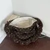 Bolso de Hombro Peludo Nuevo de Otoño e Invierno para Mujer, Gran Capacidad, Moda, Estampado de Leopardo, Rayas Verticales, Bolso Retro