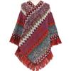Color Estilo Étnico Jersey Capa Poncho para Mujer Acrílico Capa de Punto para Mujer Cálido Otoño e Invierno Comercio Exterior en stock Chal