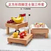 Mesa de Postres tipo Buffet Soporte de Exhibición para Sushi Mesa para Pausa de Té China Mesa de Comida Fría Estante para Pasteles Placa de Exhibición con Adornos de Madera
