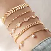 Joias Europeias e Americanas de Venda Quente Transfronteiriças Pulseiras de Corrente Multicamadas Joias Femininas Strass Acessórios de Joias de Mão de Alta Qualidade Joias