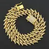Exagerado para Hombre Europeo y Americano Fresco Todo Diamante Espinas Cortas Cadena Cubana Collar Joyería Chaoren Nightclub Disco Accesorios Disco