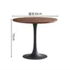 Mesa redonda pequeña de madera maciza color nogal retro para cafetería de té con leche y café, mesa de comedor para espacios pequeños y balcones