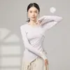 Novas Roupas de Prática de Dança Clássica Dança Chinesa Roupas de Dança Manga Longa Cordão Lateral Tops de Dança Moderna para Mulheres Adultas