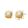 Brincos Geométricos Transfronteiriços Europeus e Americanos de Aço Titânio com Pérolas Artificiais para Mulheres, Luxo Acessível, Elegante de Alta Qualidade, Brincos de Aço Inoxidável 18K Atacado
