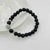 Pulsera para Hombre Personalizada de Piedra Volcánica Negra con Cuentas Transfronteriza Diseño de Nicho Retro de Alta Gama Estilo Frío Estilo de Pareja