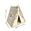 Tienda de Madera Pintable DIY para Navidad Tienda de Campaña Estilo Ins de Navidad Portavelas de Madera Lámpara Adorno de Decoración para el Hogar