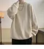 Suéter Redondo de Alta Calidad Directo de Fábrica Estilo Primavera/Otoño para Hombre Marca de Moda Color Sólido Retro Americano Estilo Perezoso Tejido de Punto Holgado